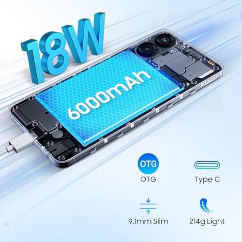 Blackview Color 8 Unlocked Cell Phones, 16GB+128GB+SD 2TB, 50MP Camera Smartphone, Mobile Phones 6000mAh Battery+18W, 6.75" HD+ 90Hz Cellphone, 4G Dual SIM/3 Card Slots,Fingerprint,3.5mm Earphone Jack