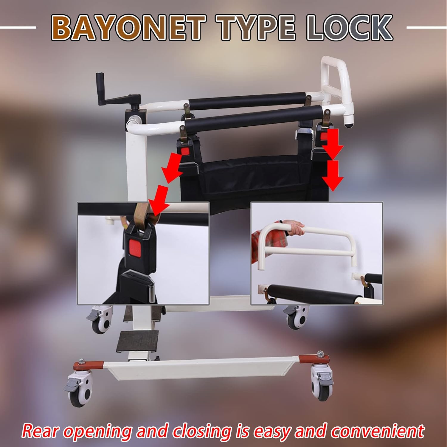 Transfer Wheelchair, Wheelchair Lift for car, Lifts for Home use with Soft Cushion, Transport Chair for Elderly Handicapped, bedridden Patients Supplies