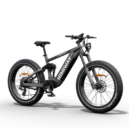 Himiway Cobra 26"x4.8" Electric Bike for Adults, 80MI Long Range 750W Mountain Ebike with Four-Bar Linkage Suspension, 400lb Payload, 25MPH, 7 Speed System