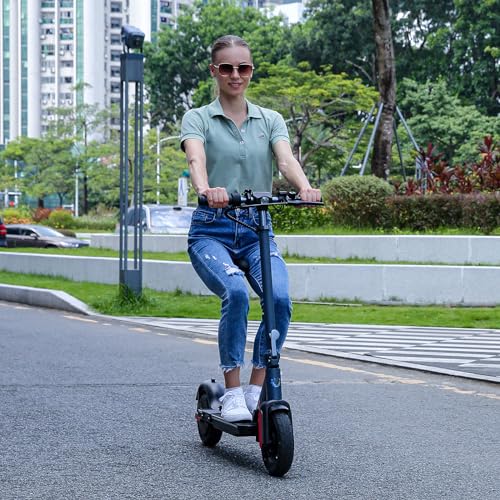 Caroma Electric Scooter, 500W Motor, 25 Miles Range & 20Mph, 10" Solid Tires Electric Scooter Adults, Foldable Commuting E Scooter with Cruise Control, Dual Braking System & Shock Absorption