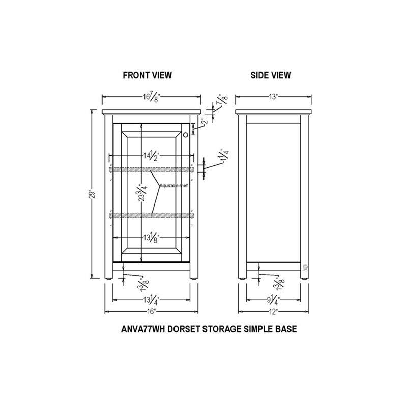 Alaterre Furniture Dorset 17x22W x 29x22H Floor Bath Storage Cabinet with Door
