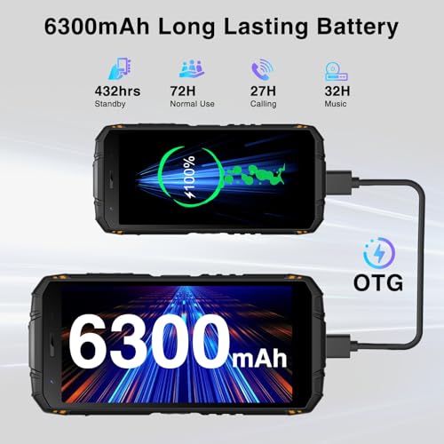 DOOGEE S41 Plus Rugged Smartphone 2024,128GB/TF 1TB,Android 13 Smartphone,IP68 Waterproof Phone,6300mAh Battery,Octa Core,AI Main Camera Rugged Phone,5.5" IPS HD+ Display,Face Unlock,OTG/NFC