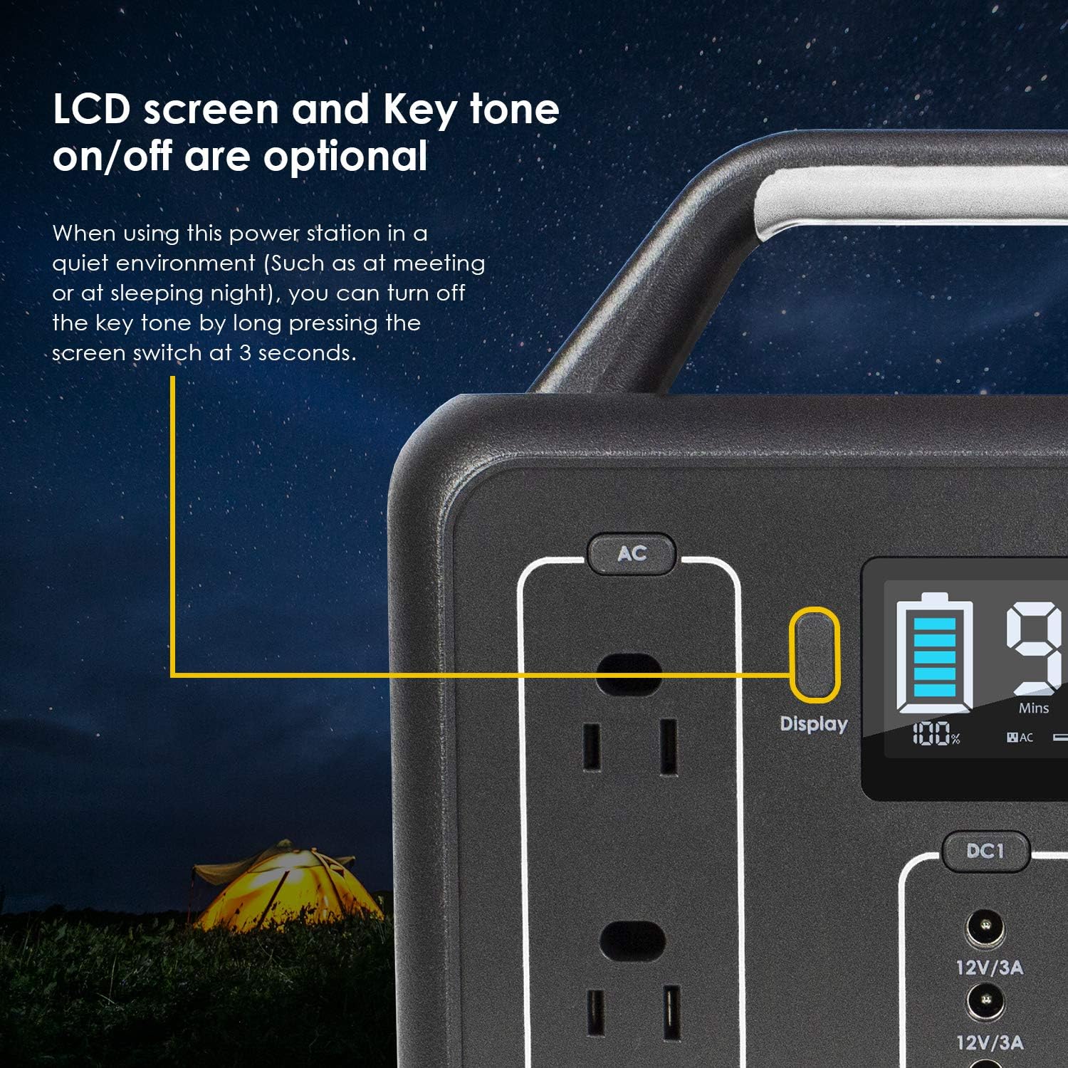KYNG Portable Power Station Solar Generator Portable Generator 300W / 600w Peak CPAP Emergency Back Up Lithium Battery, 110V AC, Pure Sine Wave, Camping, Fishing, Travel, 280Wh/78000mAh