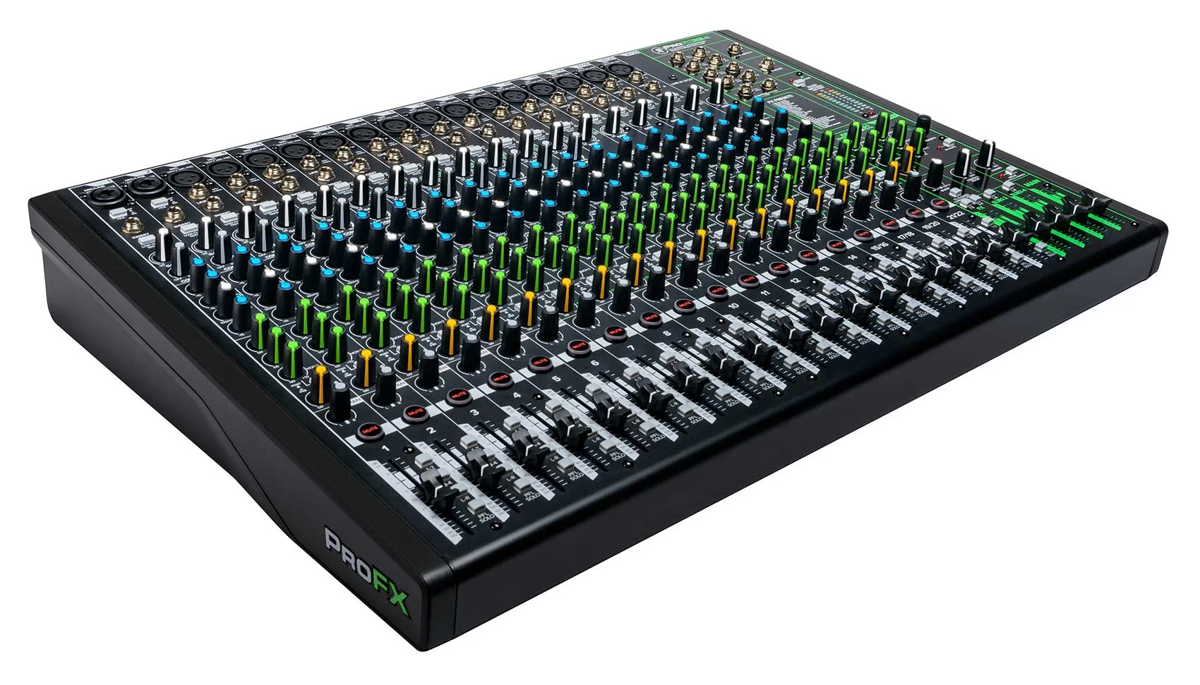 Mackie ProFX22v3 22-Channel 4-Bus Effects Mixer w/USB ProFX22 v3+ 6) Mics+Cases