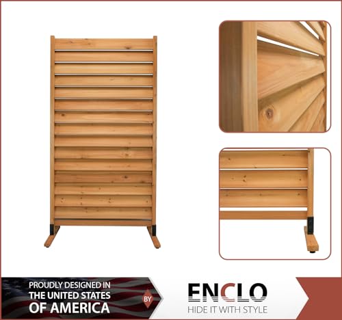 Enclo Privacy Screens EC18008 Richmond Wood Outdoor Privacy Fence Screen No-Dig Kit 38" W x 42" H, Cedar (2 Panels)