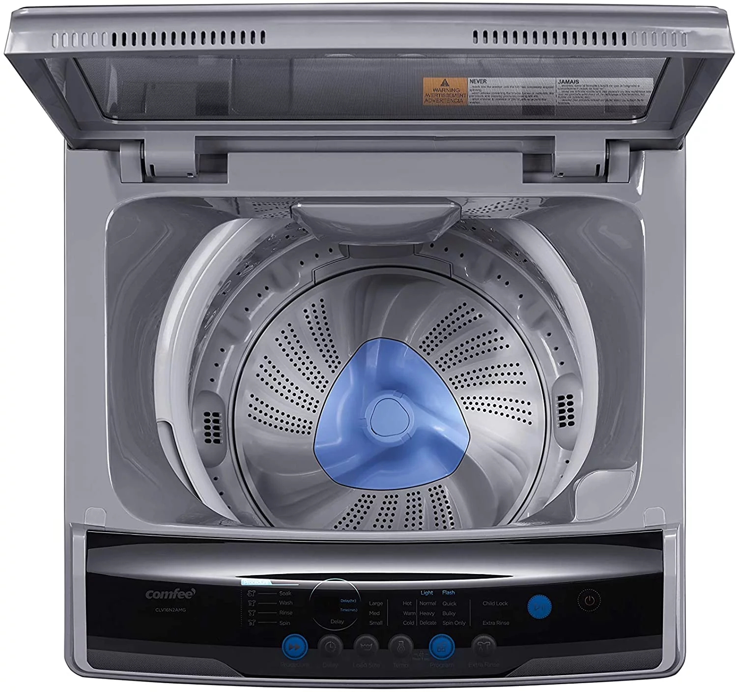 Comfee 1.6 Cu.ft Portable Washing Machine, 11lbs Capacity Fully Automatic Compact Washer with Wheels, 6 Wash Programs Laundry Washer with Drain Pump, Ideal for Apartments, RV, Camping, Magnetic Gray
