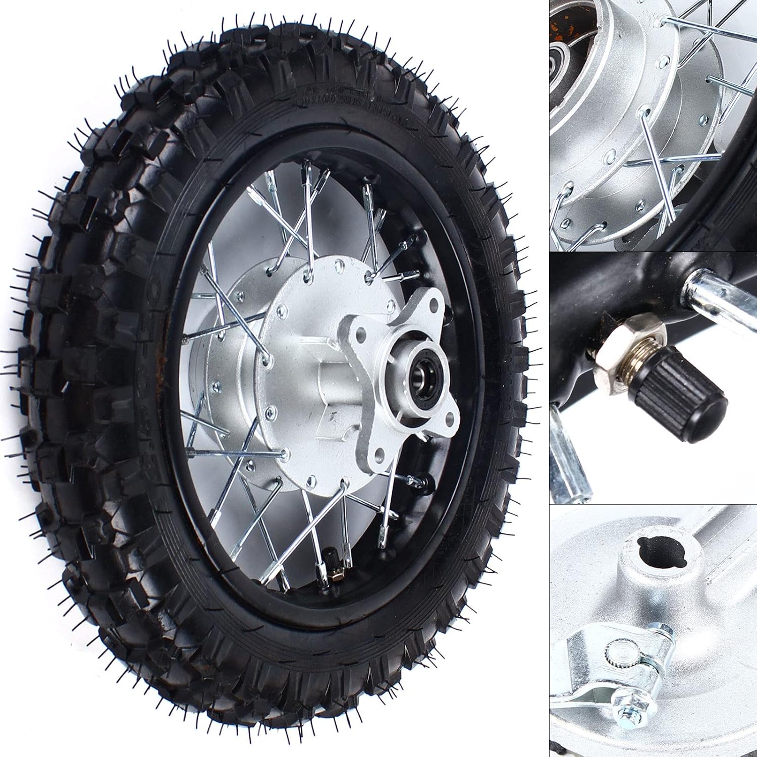 2.5-10" Rear Wheel Tire Assembly/10" Rim Diameter Rear Wheel Rim Tyre for 50cc 70cc 90cc 110cc Dirt Pit Bike CRF50 DRZ70 PW50 TTR50 (US Stock)