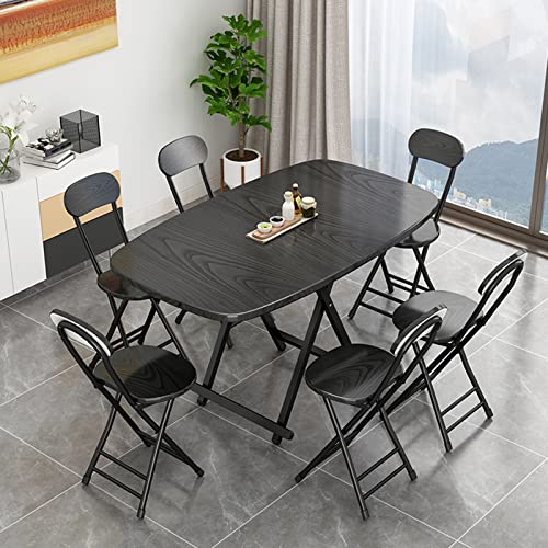 Mobile Folding Dining Table, Retractable Multi-Function Table, Space Saving, Lightweight and Durablecomputer Desk, for Kitchen Bedroom Office (Black)