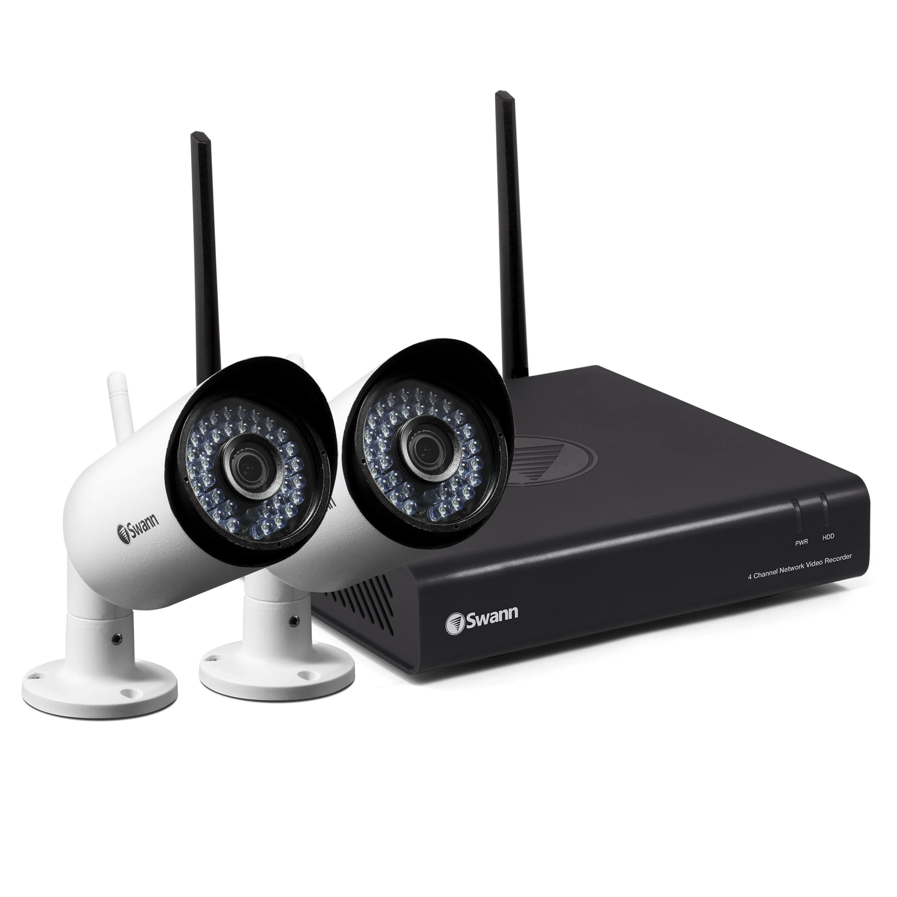 Swann SWNVK-485KH2 4-Channel DVR with 2 Outdoor cameras Night Vision - Wireless - 1 TB