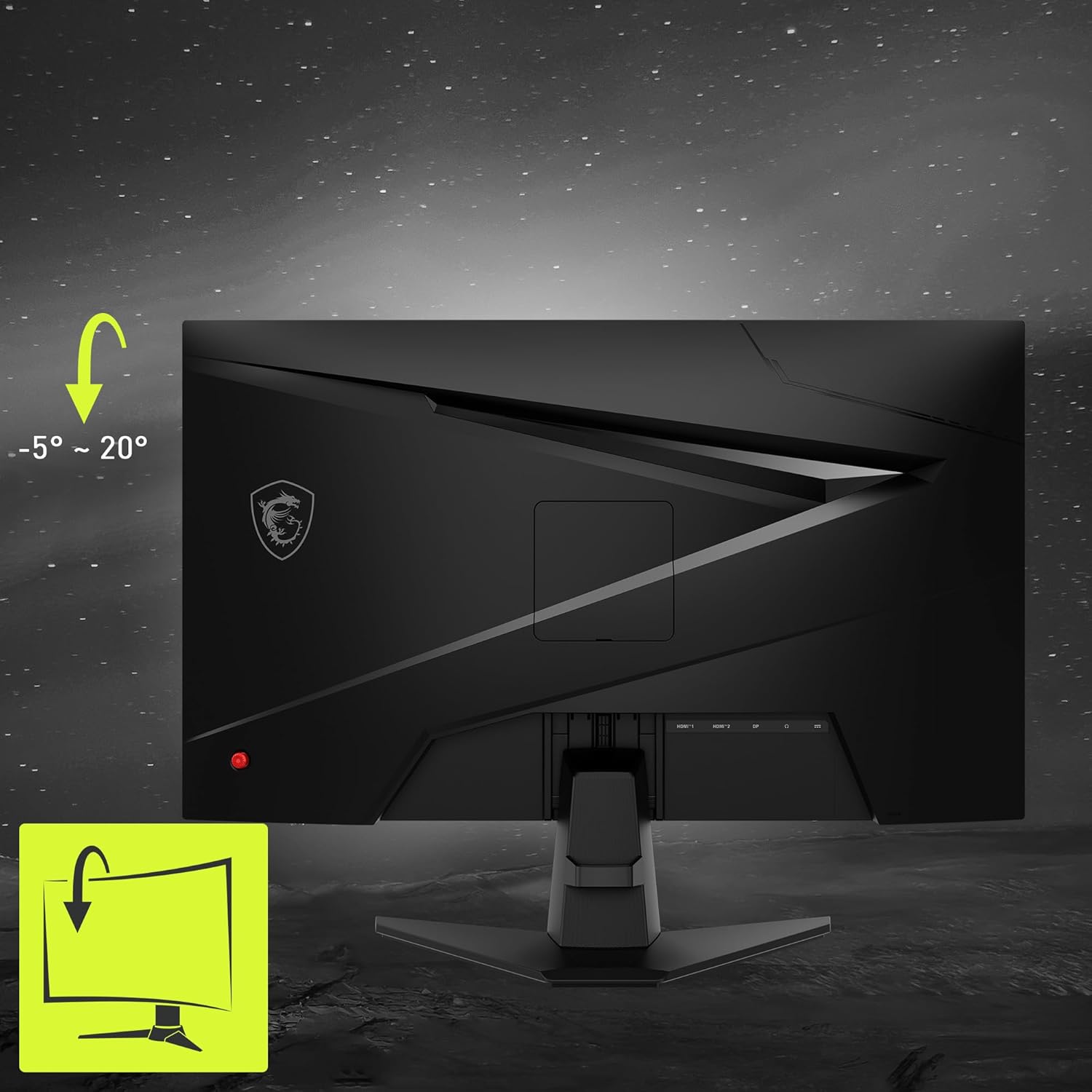 MSI G256F 25-inch 1920 x 1080 (FHD) Computer Monitor, 180Hz, Adaptive-Synch, HDMI, DisplayPort, VESA Mountable, Tilt, Height Adjustable, Speaker, 1ms, Black