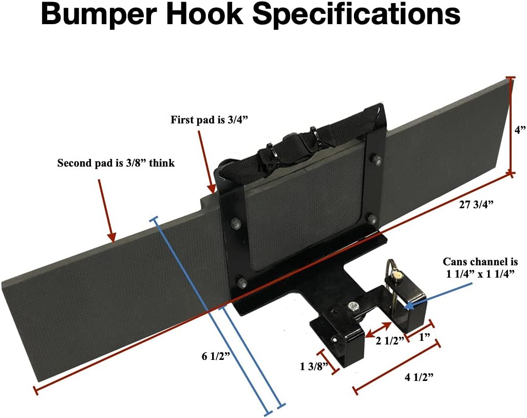 Garbage Commander Bumper Mounted Wheeled Trash/Recycle can Hauling Hitch. No Hitch Needed uses Vehicles Rear Latch for mounting.