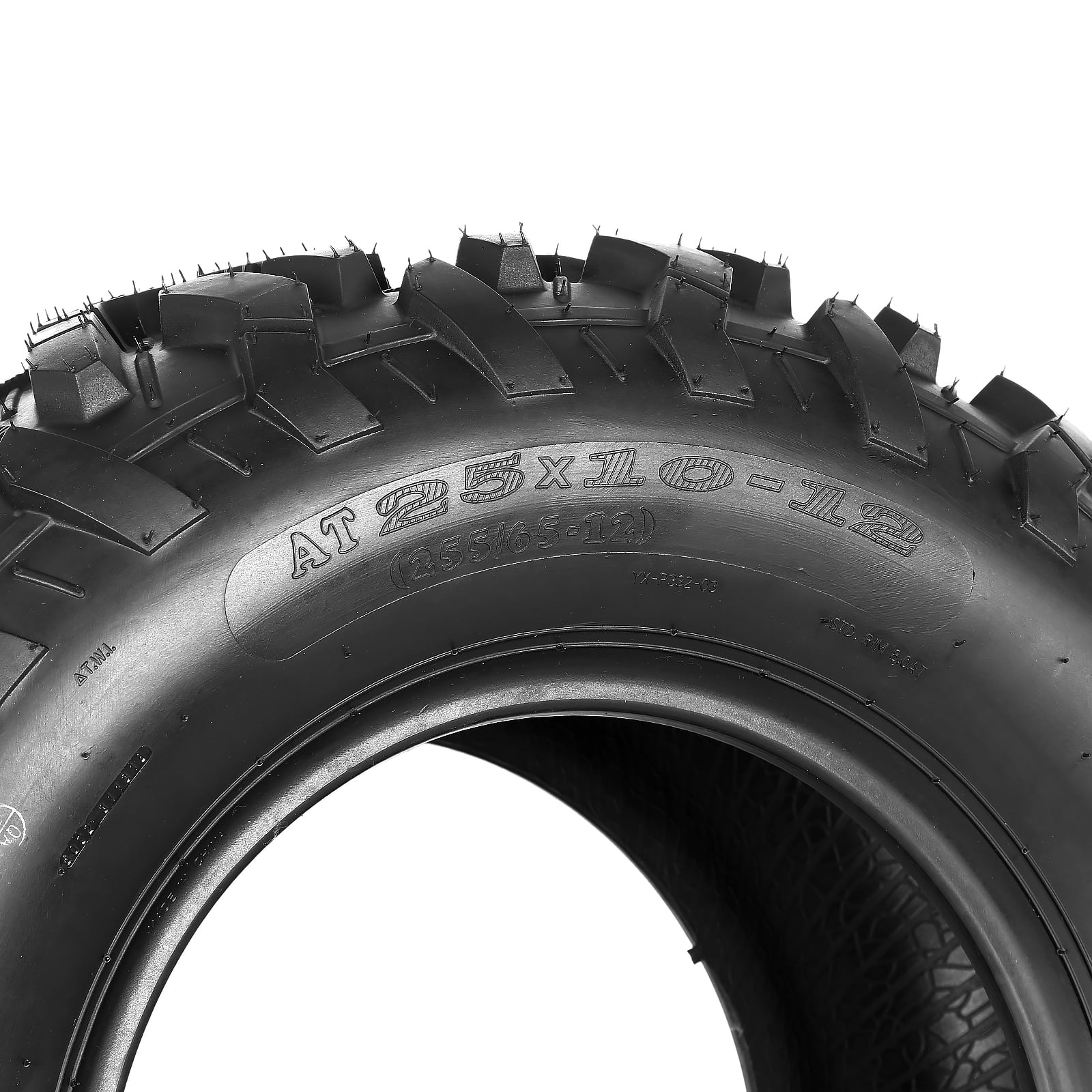 WEIZE 25x10-12 All Terrain ATV UTV Tires, 25 * 10-12 Rear Tire, Set of 2 Tires, 6PR, Suitable For Mud, Gravel, Sand, Rocky