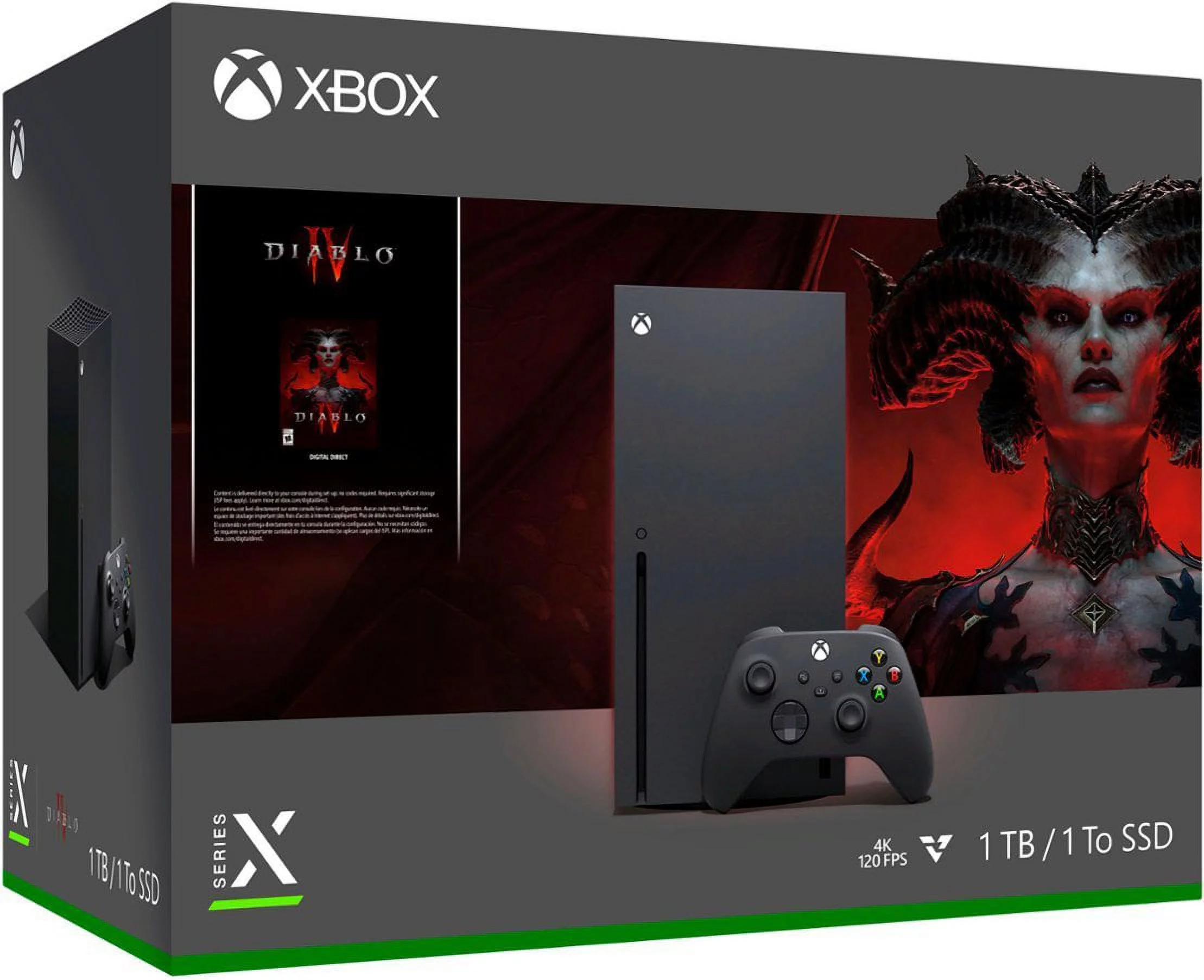 Microsoft Xbox Series X, Diablo® IV Bundle, 1TB SSD Video Gaming Console - 1 Xbox Wireless Controller+ Tigology Accessories