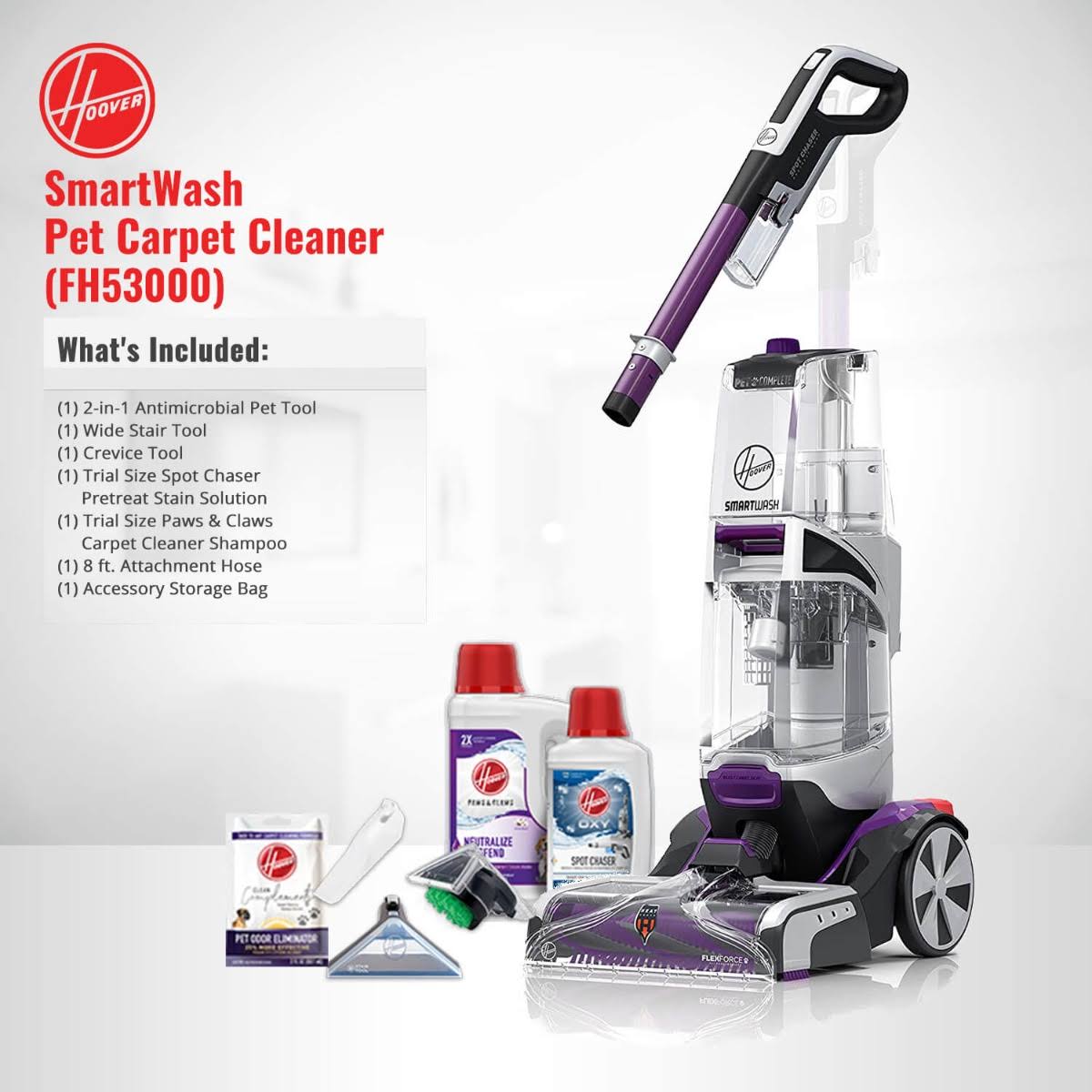 Hoover SmartWash Automatic Pet Carpet Cleaner - Purple