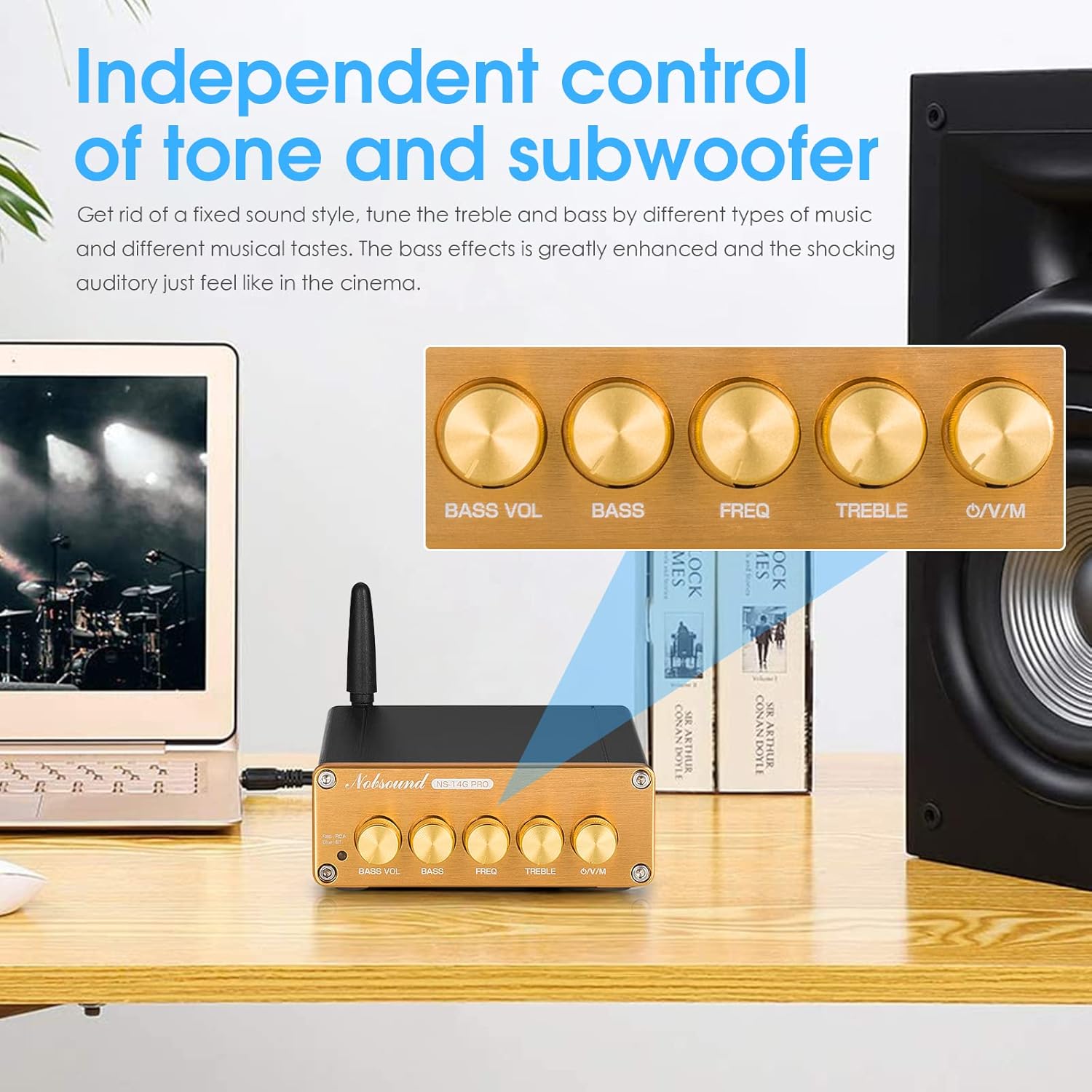 HiFi 2.1 Channel Digital Amplifier Bluetooth 5.0 Receiver Mini Stereo Audio Amp