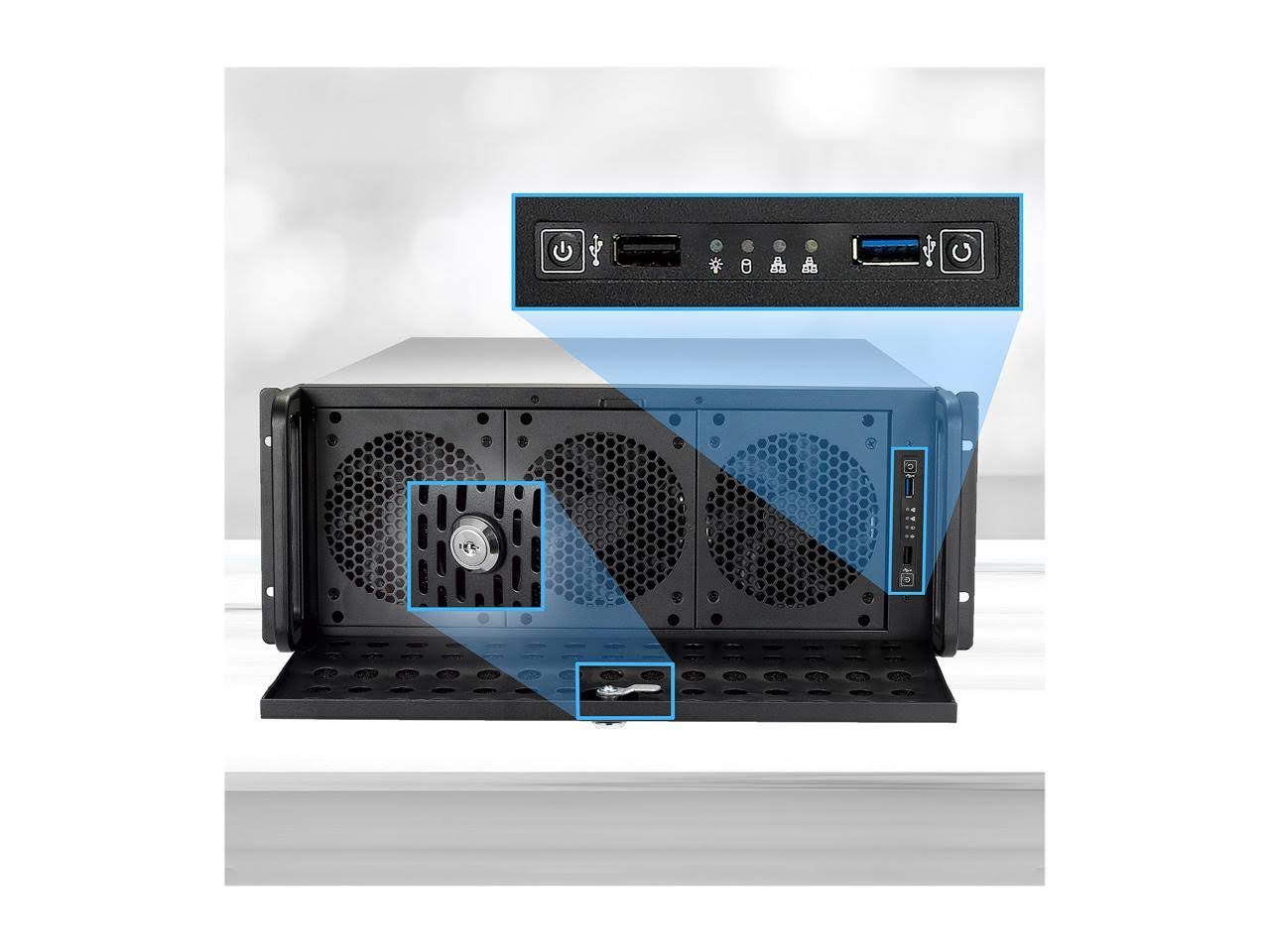 Rosewill RSV-L4500U 3.5 in. 4U Rackmount Server Chassis Carries Up to 15 HDD u0026 Includes 6 Front 120 mm Fans 2 Rear 80 mm Fan
