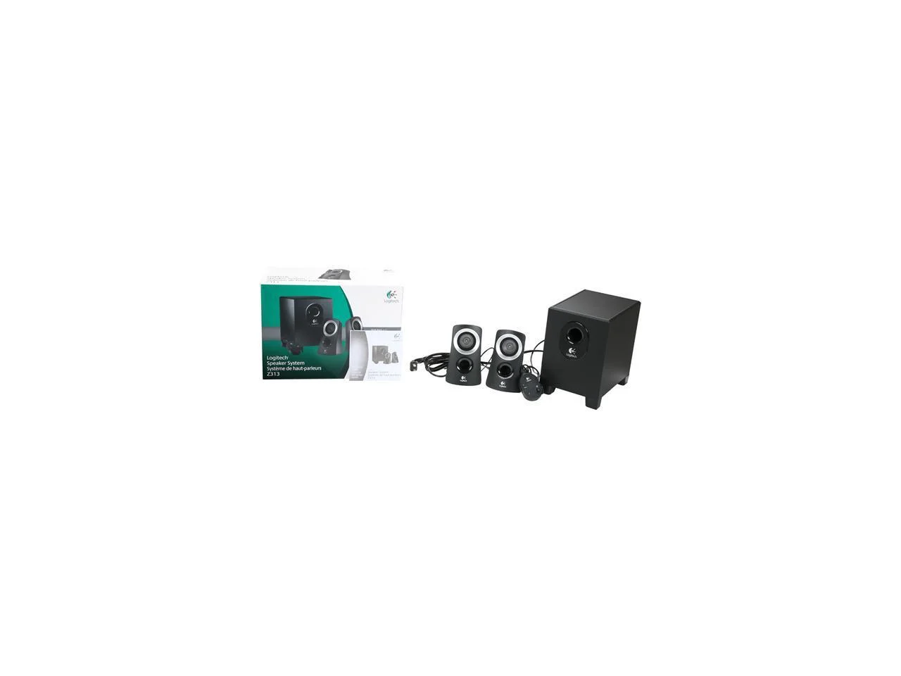 Logitech Z313 2.1 Multimedia Speaker System with Subwoofer, Full Range Audio, 50 Watts Peak Power, Strong Bass, 3.5mm Audio Inputs, PC/PS4/Xbox/TV/Smartphone/Tablet/Music Player - Black