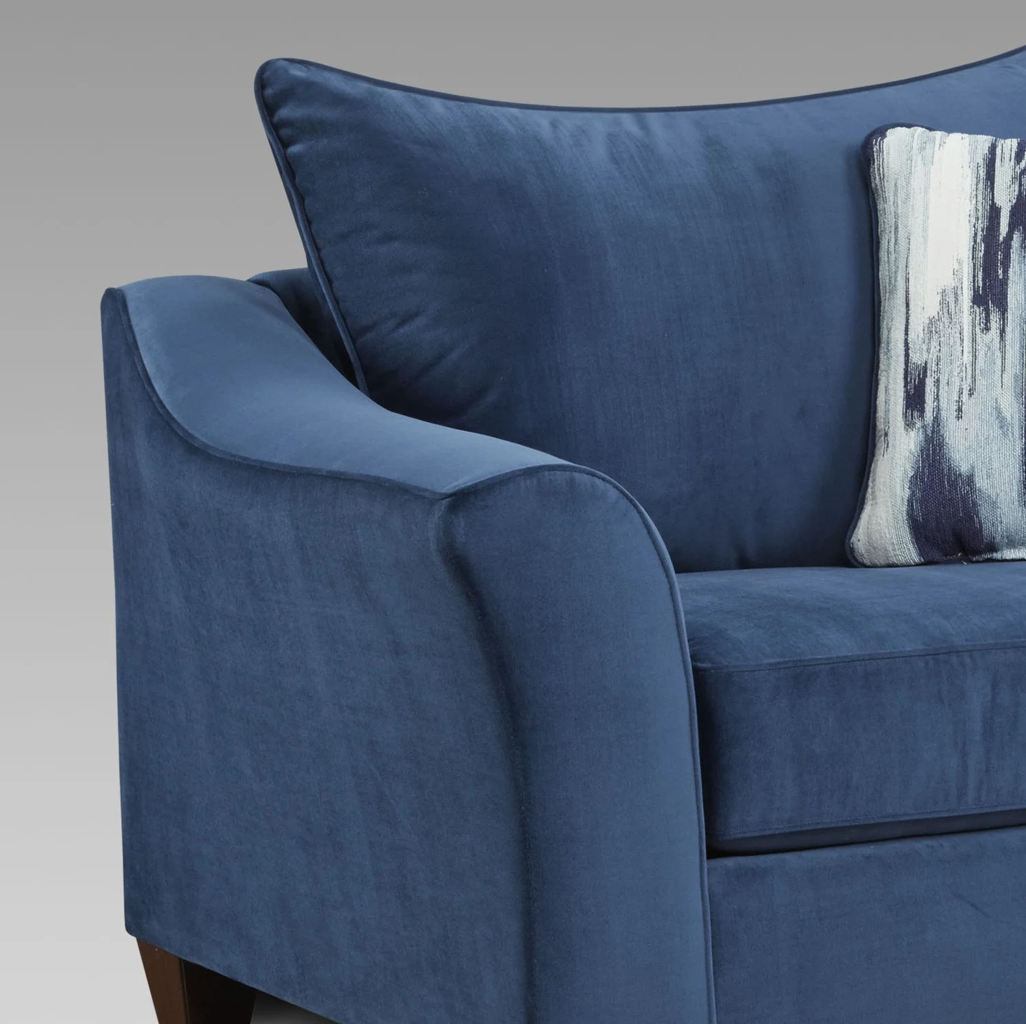Roundhill Furniture Camero Pillowback 3-Piece Sofa Set, Fabric, Navy Blue