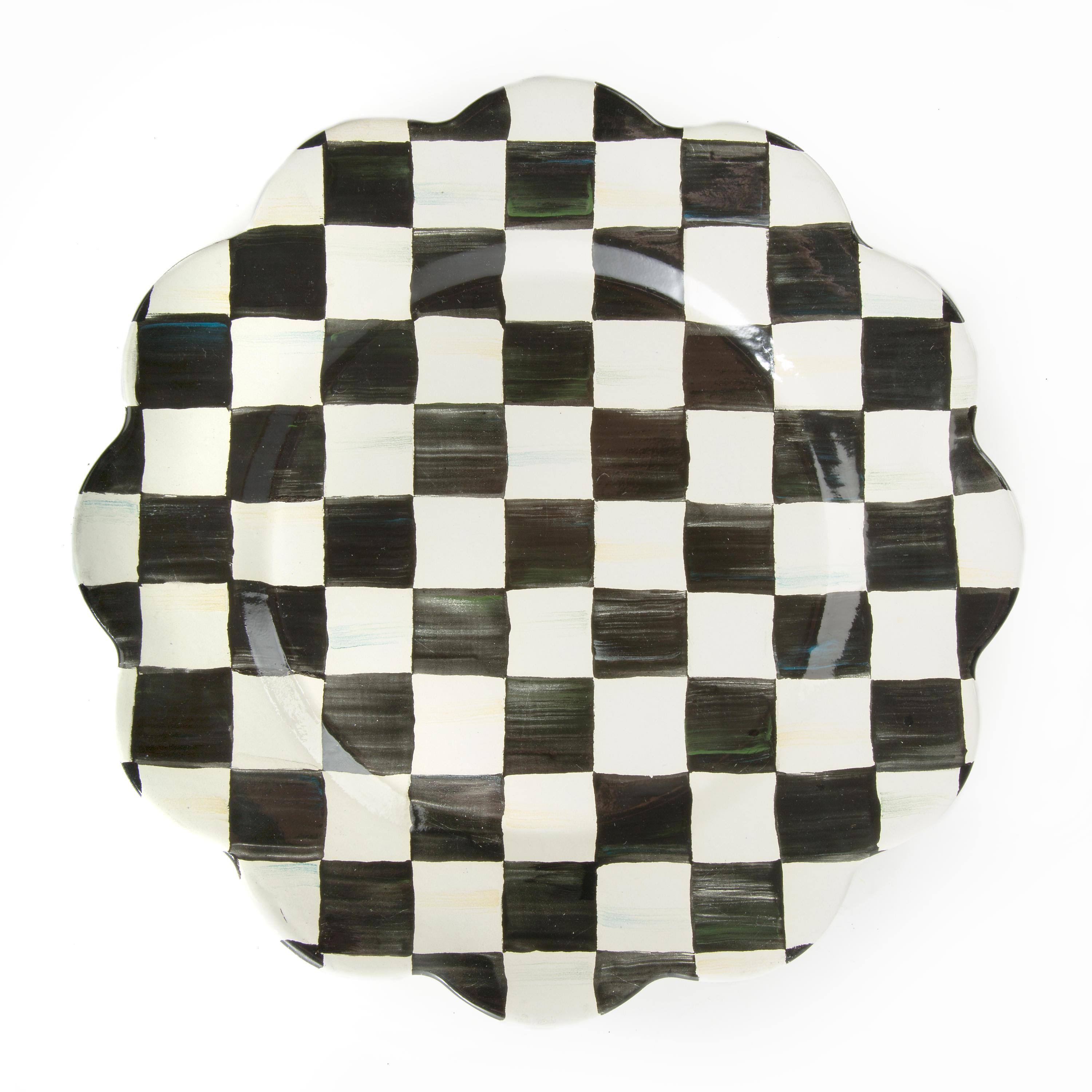 MacKenzie-Childs Courtly Check Enamel Petal Charger Plate - Megean