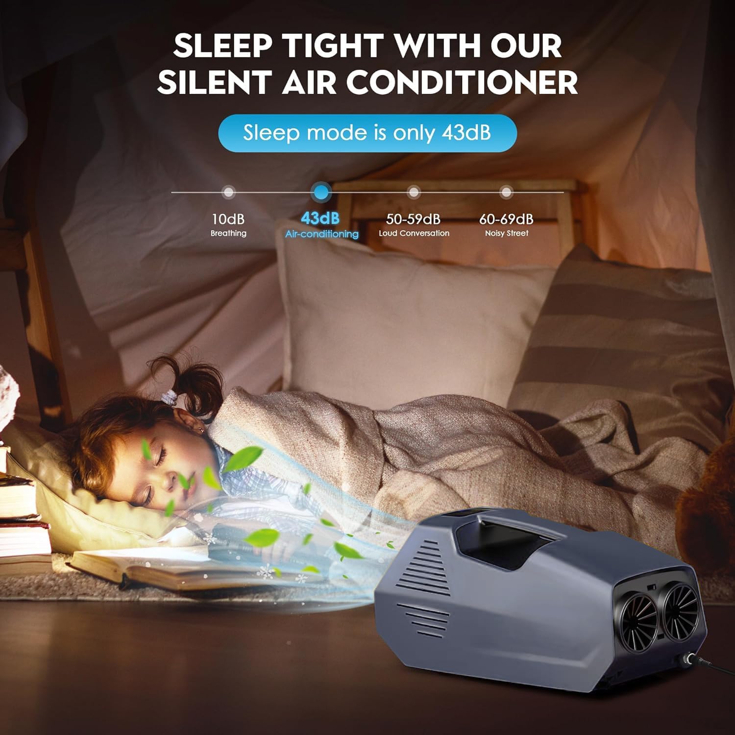 2380BTU Camping Air Conditioners - Enjoycool 14lb Tent Air Conditioner with Remote Control, Portable ac for Truck Outdoor/RVs/Fishing or Pet (Battery Not Included)