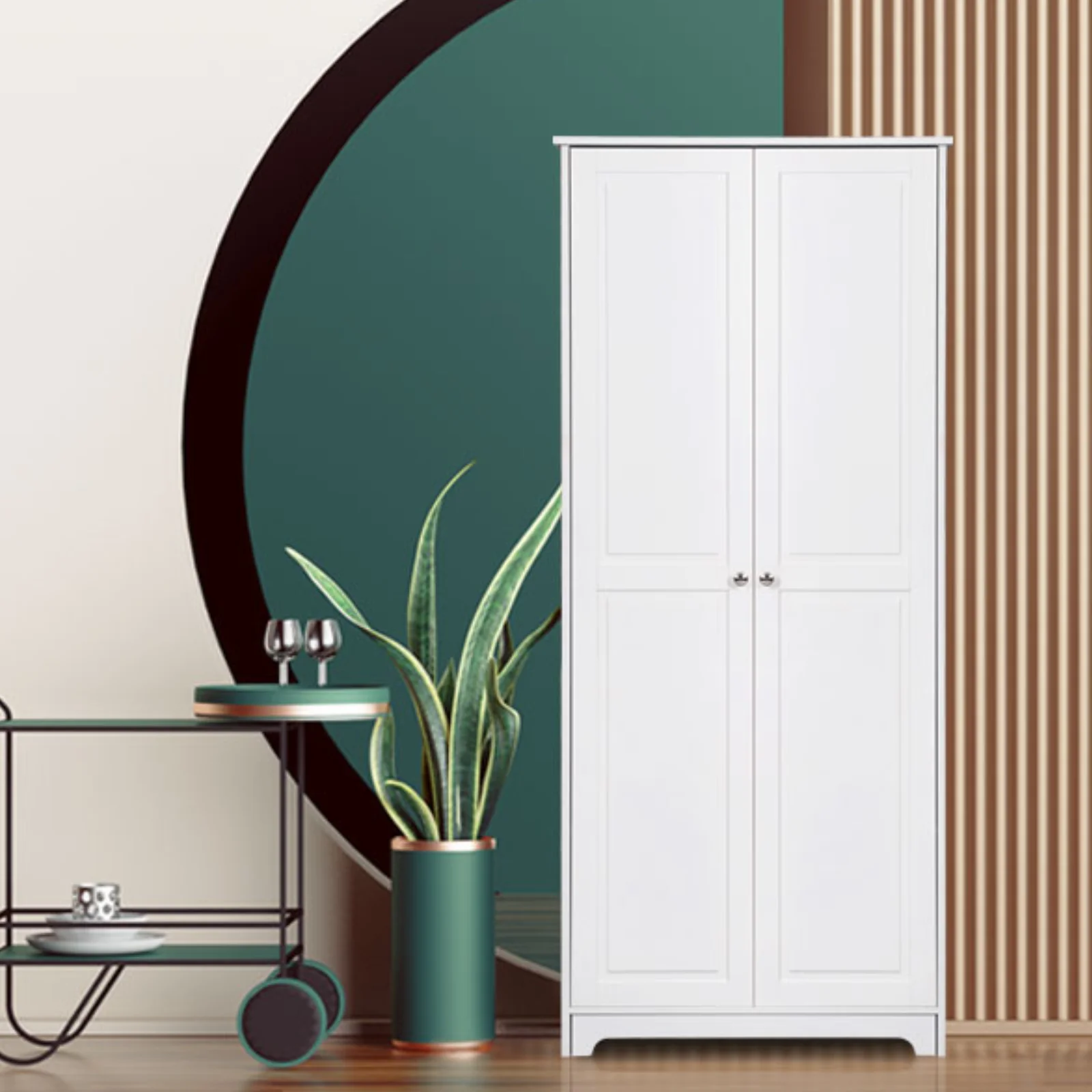 VINGLI 72" White Pantry Cabinets, Tall Kitchen Pantry Storage Cabinet with Doors and 4 Adjustable Shelves, Wood Kitchen Cupboard for Dinning Room, Laundry & Utility Room, Apartment