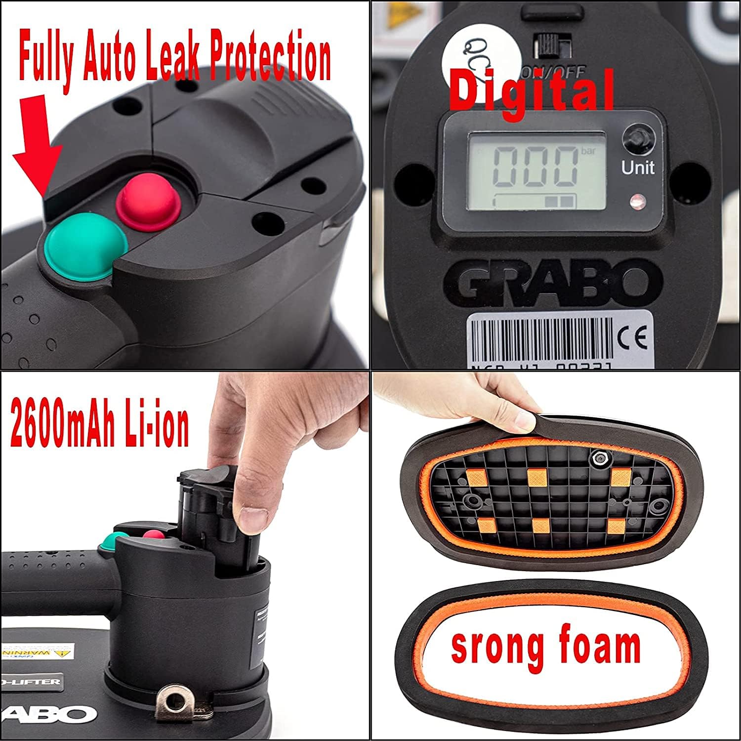 GRABO PRO-LIFTER 20. Max lifting load 375lbs (170kg). Lifts: Stone, Tiles, Pavers and more! Heavy lifting made easy