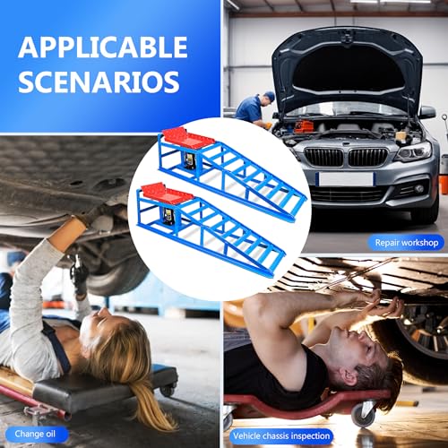 2PCS 5T 11060lbs Hydraulic Car Ramps, Heavy Duty Hydraulic Vehicle Ramps Lift Ramp, Portable Car Ramps for Oil Changes, Car Lifts for Home Garage, Vehicle Auto Garage Repair