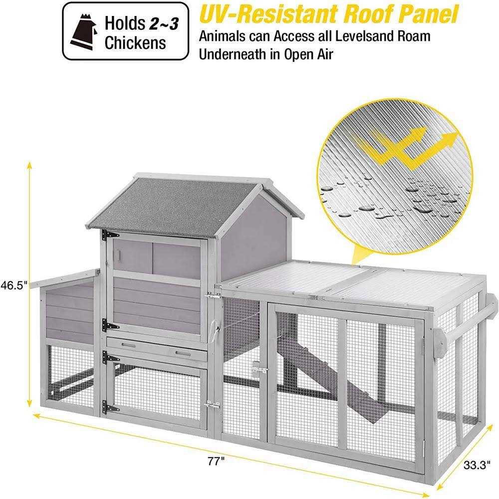 aivituvin Chicken Tractor Chicken House for 2-4 Hens AIR27 - Pet Supplies online store