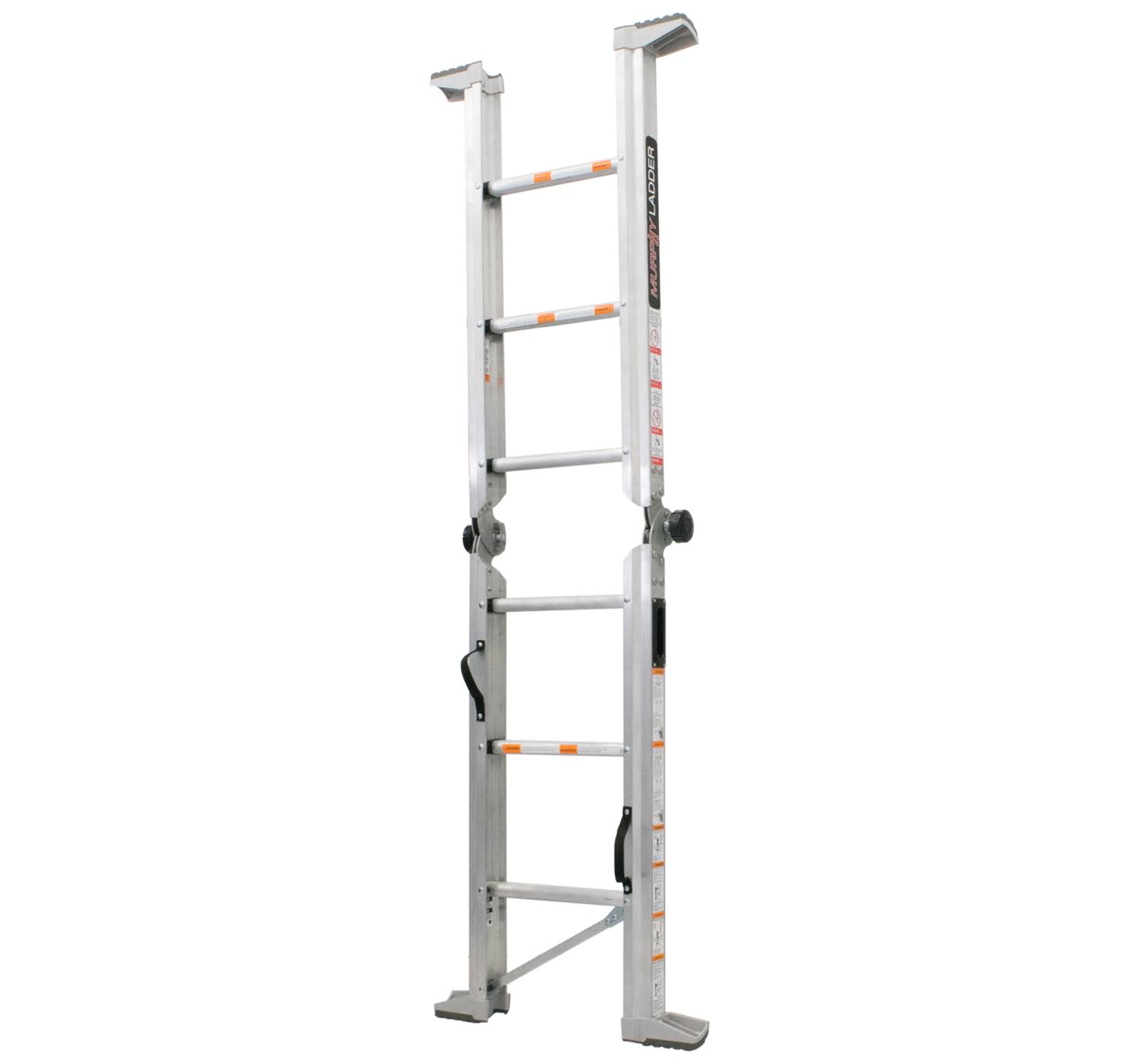 Murphy Ladder 7 ft. H 10 ft. Reach Aluminum Fully Compactable Multi-Position Ladder with Wall Mount 375 lbs. Capacity Type IAA M
