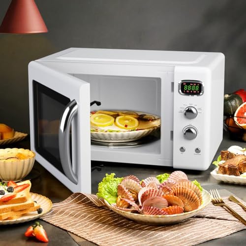 Retro Microwave Oven, SIMOE Compact Microwave Countertop