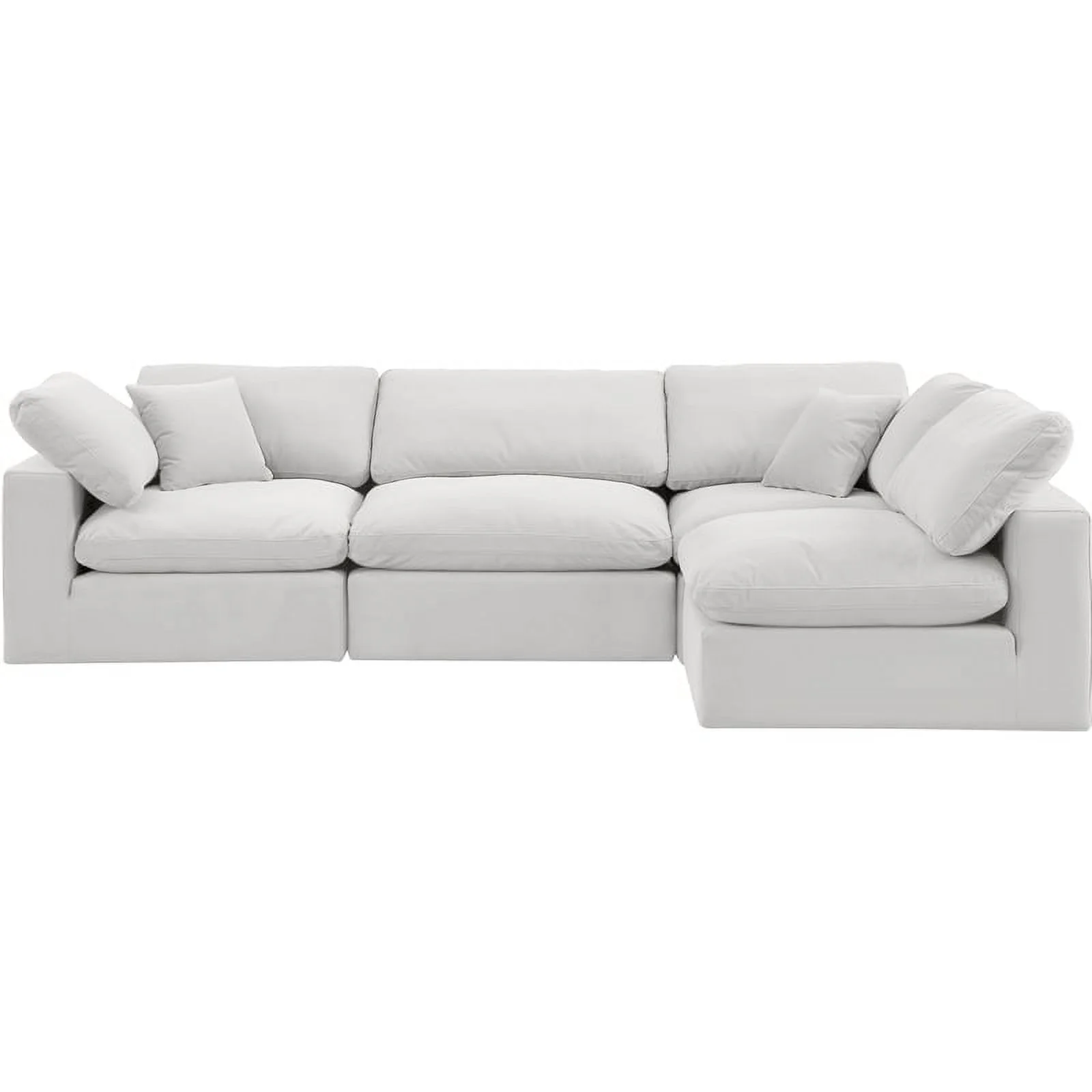Meridian Furniture Comfy Cream Velvet Modular Sectional