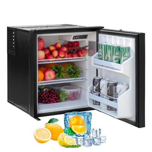 Smad 12V Refrigerator, RV Mini Fridge, Camper Refrigerators Semi Truck Refrigerator, for Camping, RV, Cabin, Motorhome and Campervan, Available in Left or Right Hand Swing, Black