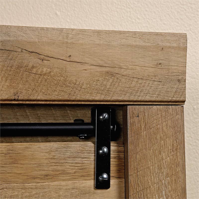 Pemberly Row 6 Shelf Storage Cabinet in Craftsman Oak