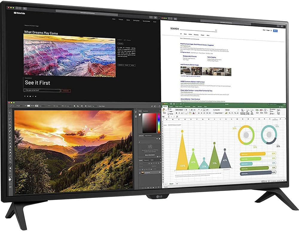 LG 43UN700T-B 43" 4K UHD 3840x2160 IPS USB-C HDR 10 Monitor - (Renewed)