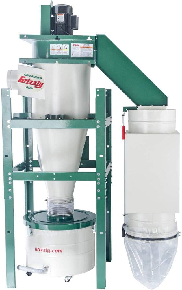 Grizzly Industrial G0440HEP - 2 HP Dual-Filtration HEPA Cyclone Dust Collector