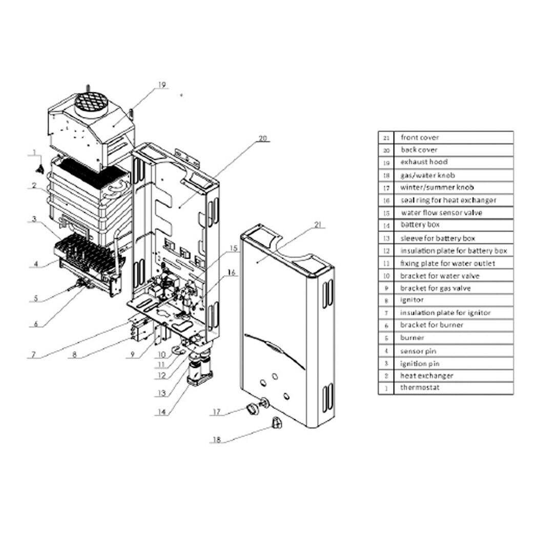 Marey GA5FNG 1.32 GPM 34,120 BTU&s NG GAS Flow Activated GAS Tankless Water Heater