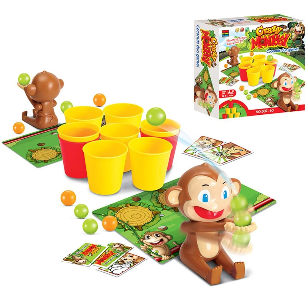 Worallymy Funny Monkey Shooting Basket Toy Party Board Game Parent-child Interactive Puzzle Game Family Battle Board Game
