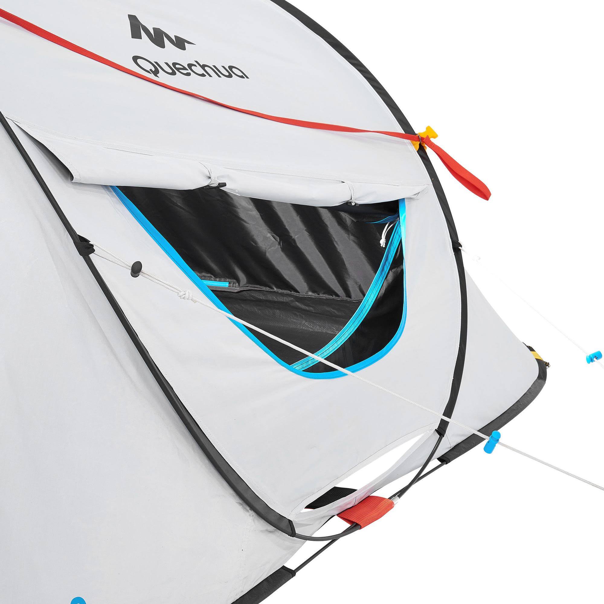 Quechua 2 Second, Waterproof Camping Tent, 3 Person in Snowy White, Size 2-Person