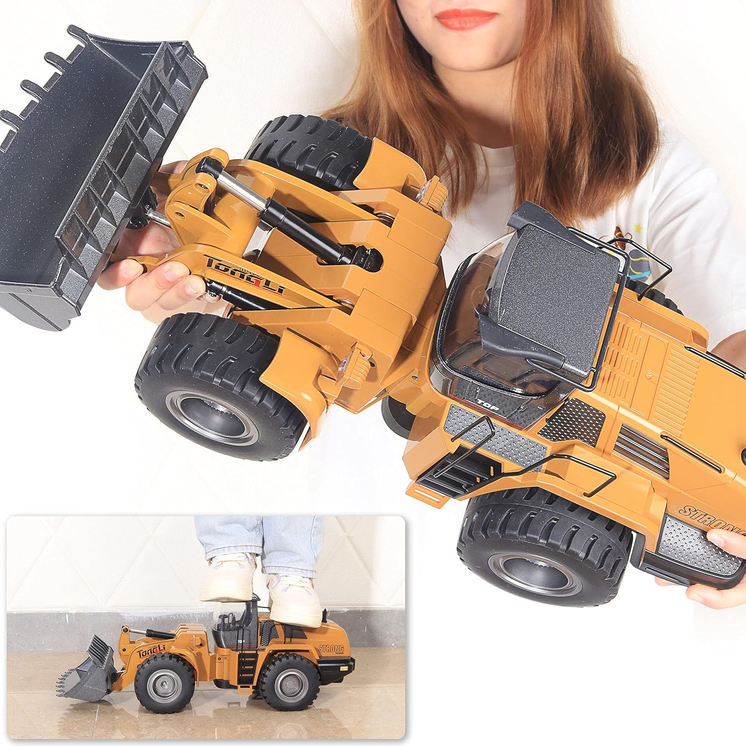 huina rc Bulldozer for Adults 1583 rc Dozer for Adults Metal rc Excavator rc Construction Equipment huina Loader Front Loader Remote Control 2 Battery Remote Control Construction Vehicles