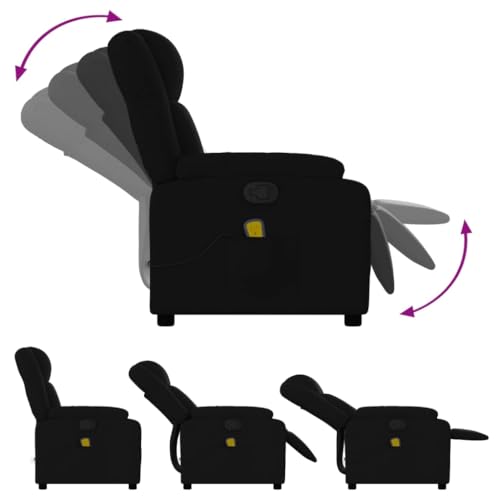 Massage Recliner Chair Black Fabric,Massage Recliner Chair with 6Point Vibration Massage for Ultimate Comfort and Relaxation Living Room Armchairs, Recliners & Sleeper Chairs
