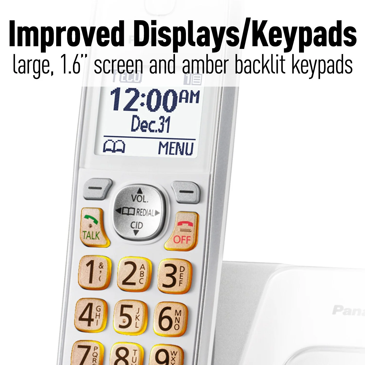 Panasonic Expandable Cordless Phone System with Answering Machine and Call Block - 3 Cordless Handsets - KX-TGD533W (White/Silver)