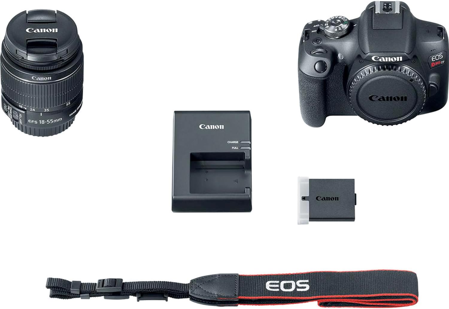 Canon EOS Rebel T7 DSLR Camera with EF-S 18-55mm f/3.5-5.6 is II Lens + Accessory Bundle (Renewed)