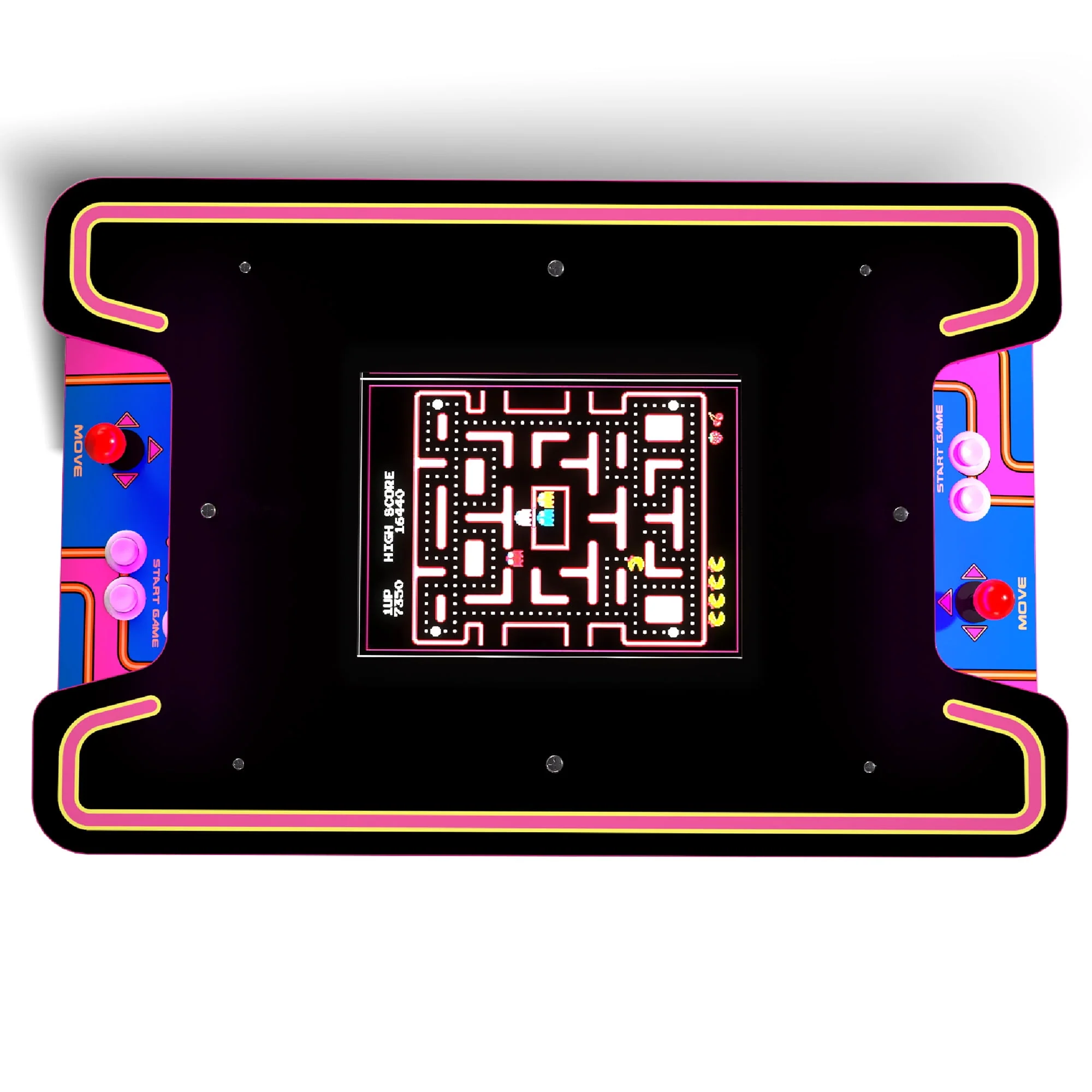 Arcade1UP Ms. PAC-MAN Head-to-Head Arcade Table with 12 Games in 1, Black
