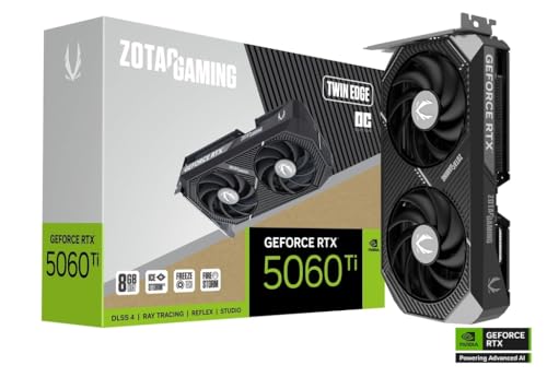 ZOTAC Gaming GeForce RTX 5060 Ti 16GB AMP DLSS 4 16GB GDDR7 128-bit 28 Gbps PCIE 5.0 Gaming Graphics Card, IceStorm 2.0 Cooling, White LED Lighting, ZT-B50620F-10M