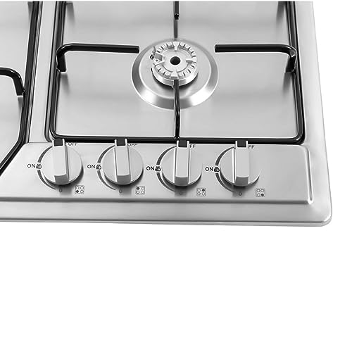 22″x20″ Built in Gas Cooktop 4 Burners Stainless Steel Stove NG/L-P-G Gas Hob Cooktop Kitchen Built-In Cook Stove Easy to Clean