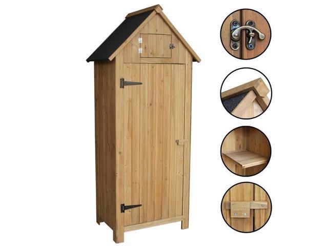 Mcombo Garden 3 ft. W x 2 ft. D Solid Wood Tool Shed, Brown
