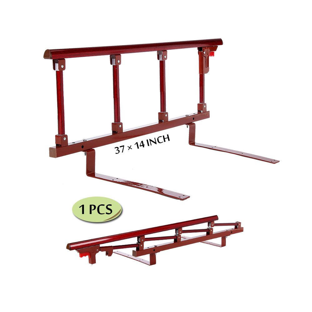 Bed Rails for Elderly Adults Seniors Assist Bar Bed Guard Railings Bedside Grab Bar Cane Assist Handle Half Bed Rail Hospital Safety Fold Down Rails (37"x14")