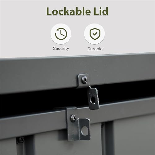 150 Gallon Storage Deck Box,Outdoor Waterproof Heavy Duty Deck Storage Box,Lockable Large Storage Container Bench Patio Bin for Outside Cushions,Throw Pillows,Garden Tools,Dark Brown