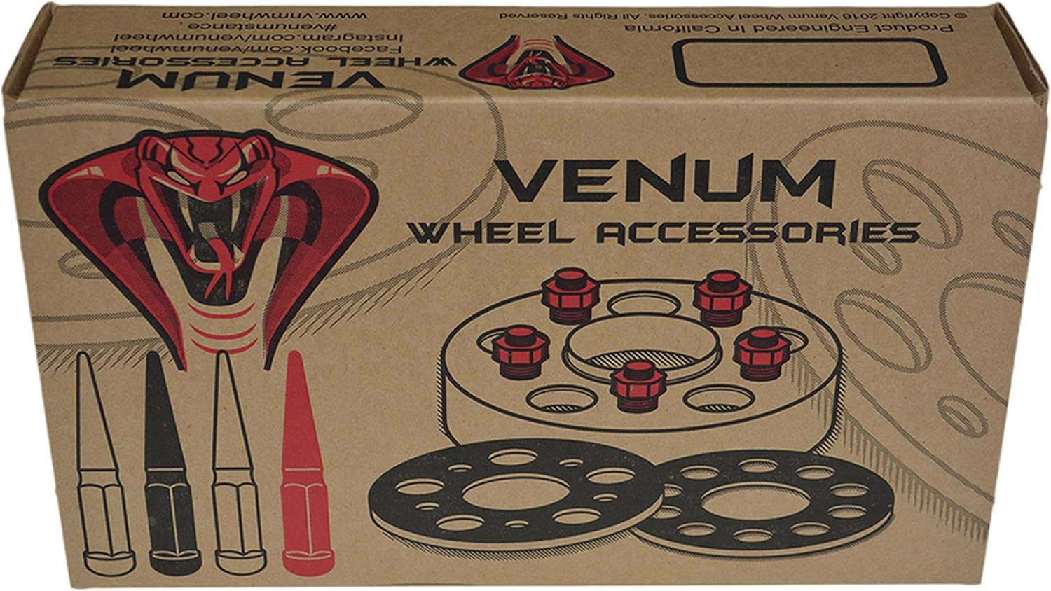 Venum wheel accessories 20 Pc 1/2"-20 Black Solid Spike Metal Lug Nuts Spiked Lugs + 1 Key (Made in The USA) Pack of 2