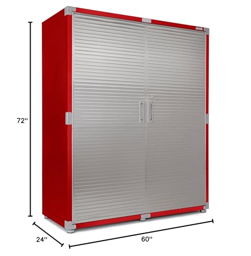 Seville Classics UltraHD Solid Steel Lockable Metal Storage Cabinet Locker Organizer, w/Adjustable Shelves for Garage, Warehouse, Office, Classroom, Granite, 48" W x 24" D x 72" H
